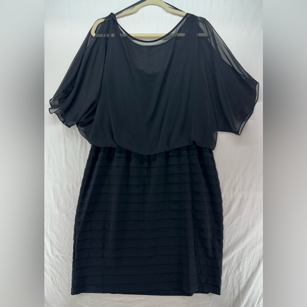 Jessica Howard Cocktail Dress Blouse Top‎ Bandage Skirt Sheath Black SIze 16